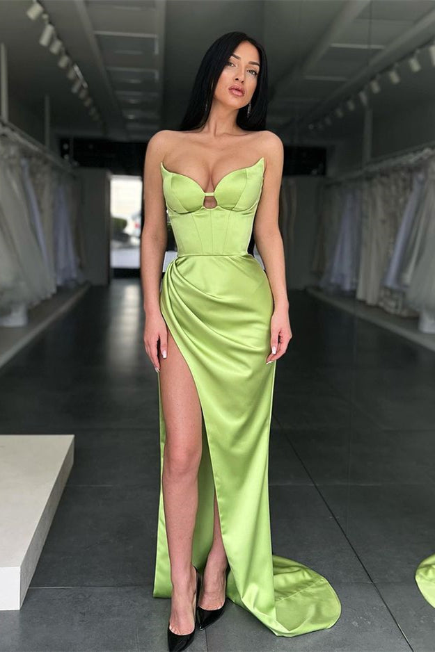 Sweetheart Light Green Mermaid Evening Dress With Split-BallBride