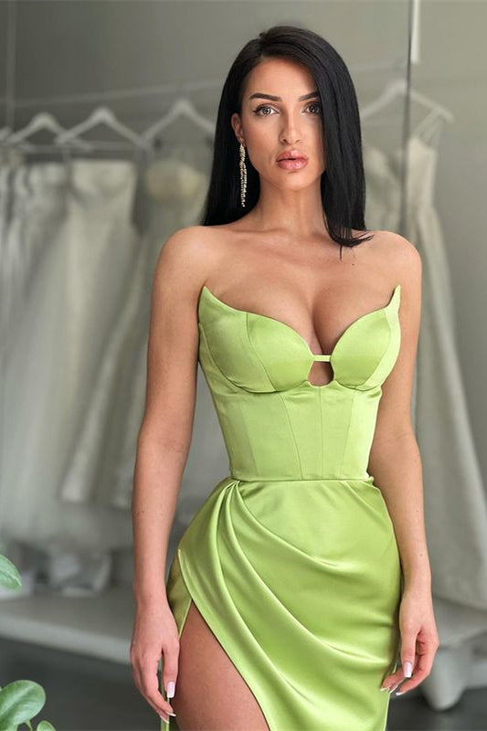 Sweetheart Light Green Mermaid Evening Dress With Split-BallBride