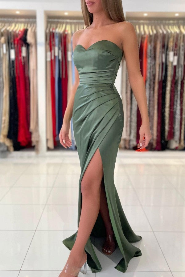 Sweetheart Sleeveless Evening Dress Mermaid With Split-BallBride