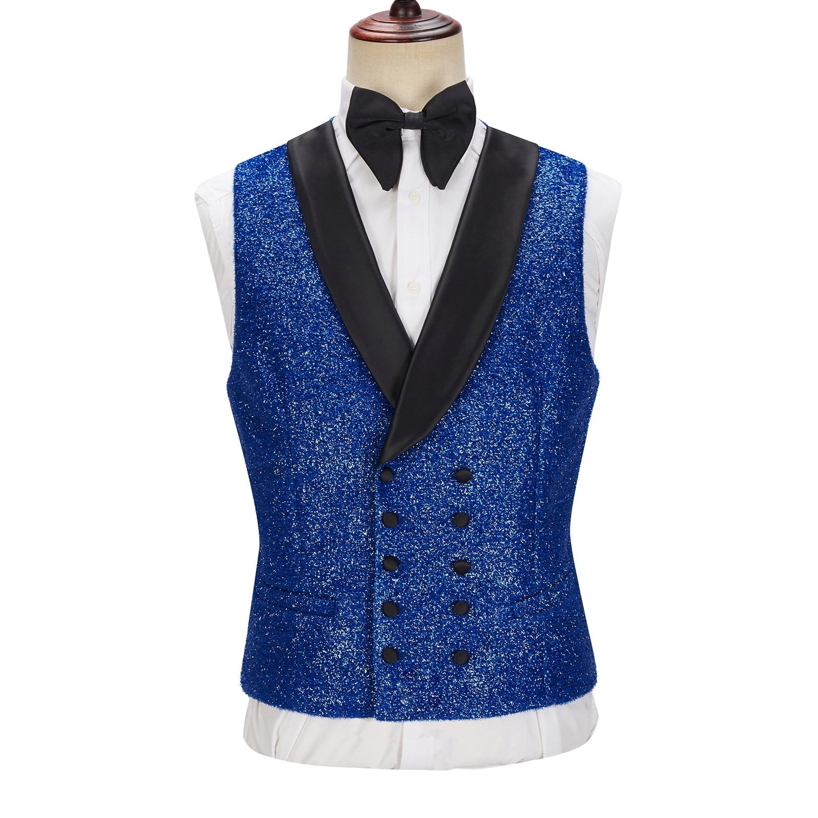 Three Pieces Prom Attire For Guys - Royal Blue Sparkle One Button-BallBride