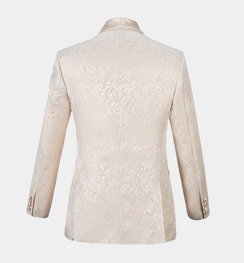 Three Pieces White Prom Suit with Shawl Lapel - Online Ideas-BallBride