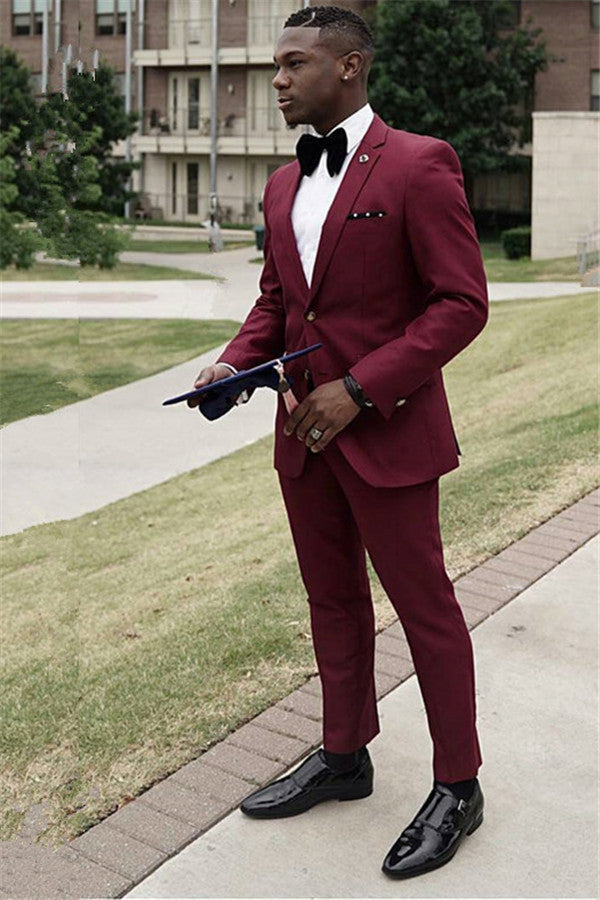 Two-Piece Homecoming Suit For Guys by Modern TylerBespoke | Burgundy-BallBride