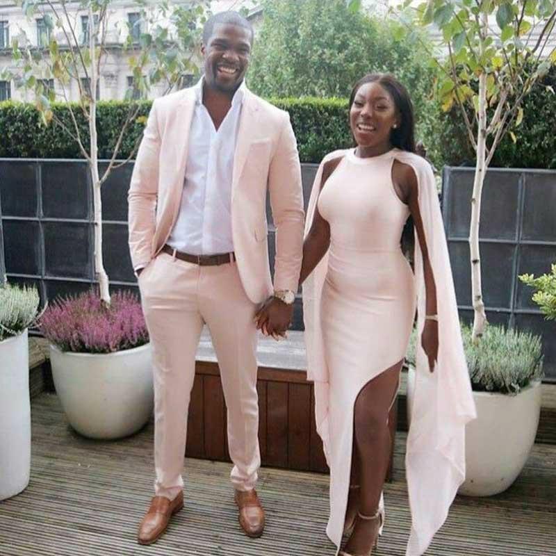 Two-Pieces Classic Daniel Suits for Weddings - Pink-BallBride