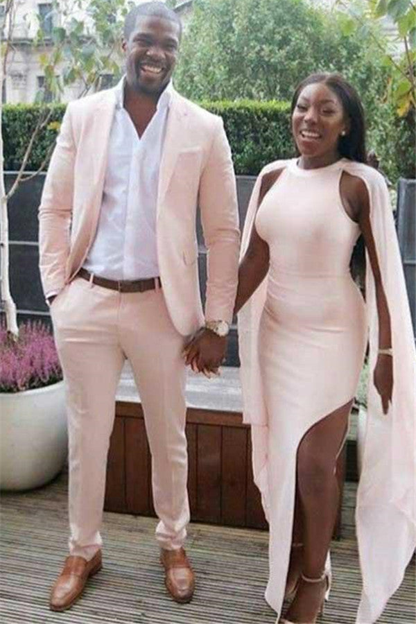 Two-Pieces Classic Daniel Suits for Weddings - Pink-BallBride