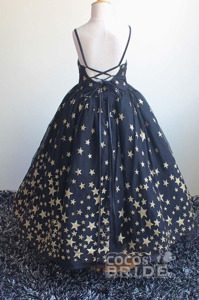 V-Neck Sleeveless Ball Gown Dress in Navy Blue-BallBride