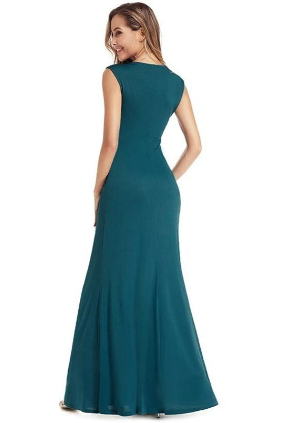 V-Neck Sleeveless Prom Dress - Beautiful Long Evening Gowns Online-BallBride