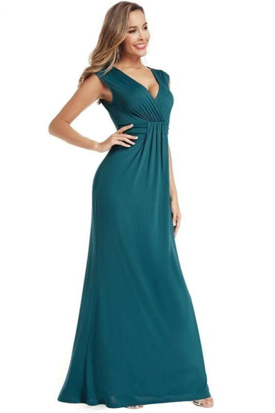 V-Neck Sleeveless Prom Dress - Beautiful Long Evening Gowns Online-BallBride