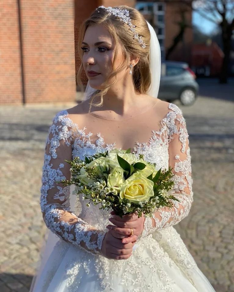 Vintage A-line Sweetheart Wedding Dresses with Long Sleeves Lace-BallBride