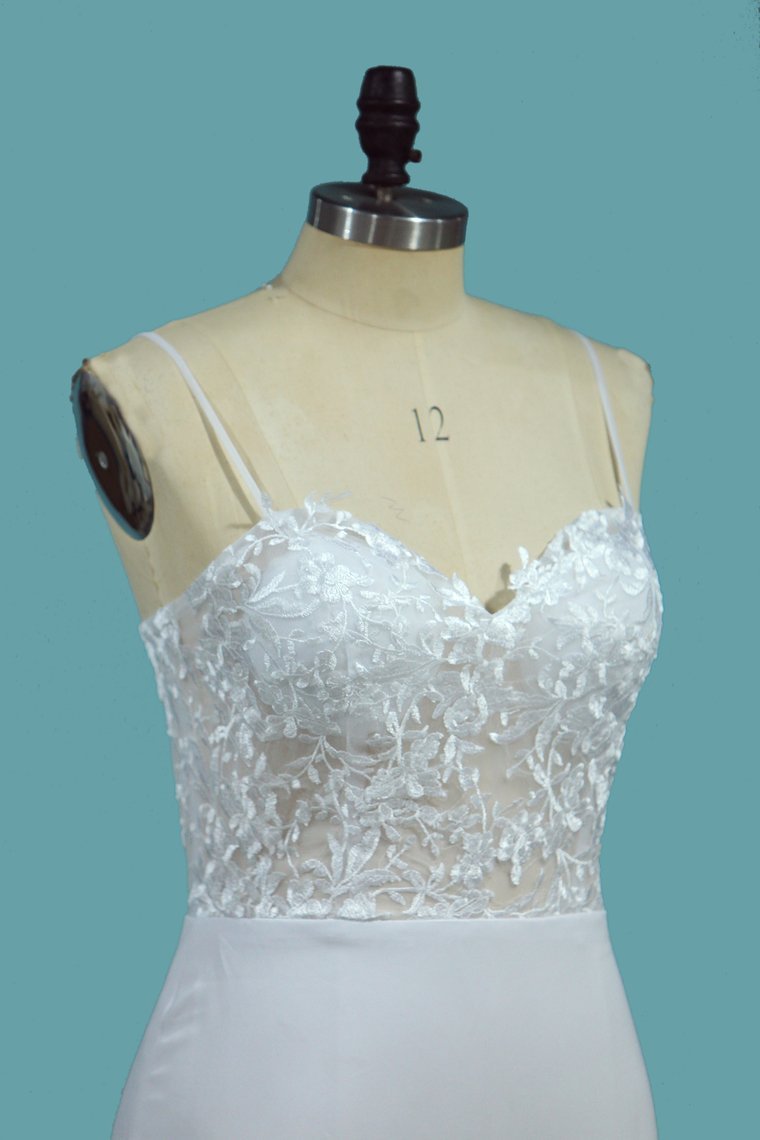 Vintage Sweetheart Mermaid Wedding Dress With Lace Spaghetti-Straps-BallBride
