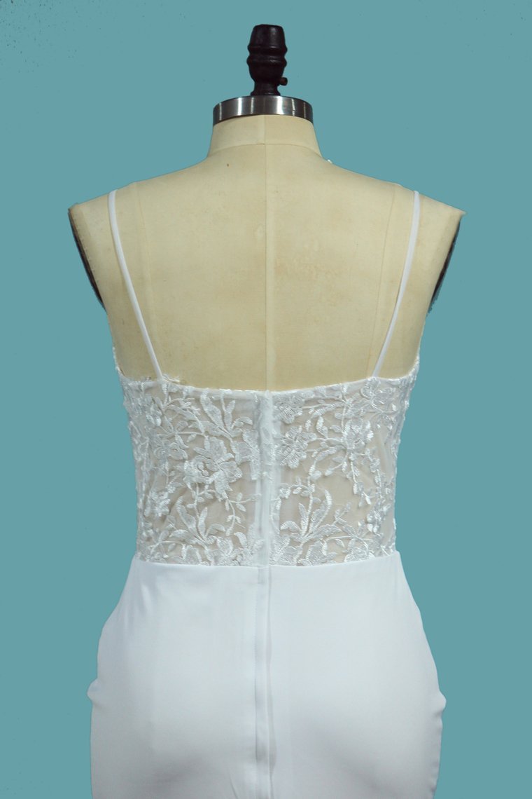 Vintage Sweetheart Mermaid Wedding Dress With Lace Spaghetti-Straps-BallBride