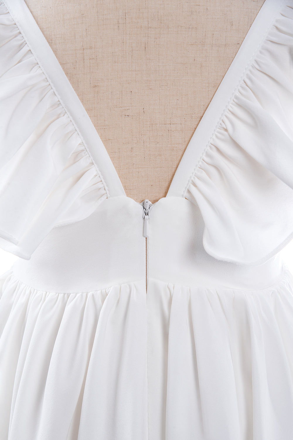 White A-Line Cap Sleeves Flower Girl Dress with Pleated Ruffles-BallBride