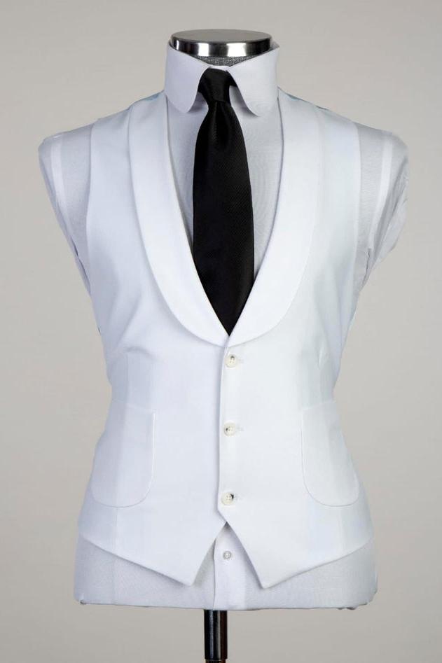 White Peaked Lapel Men Suit - Desmond Newest Business Style-BallBride