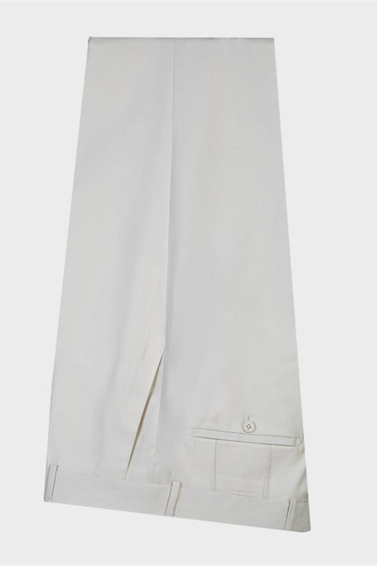 White Peaked Lapel Slim Fit Wedding Suit for Men by Lawrence-BallBride