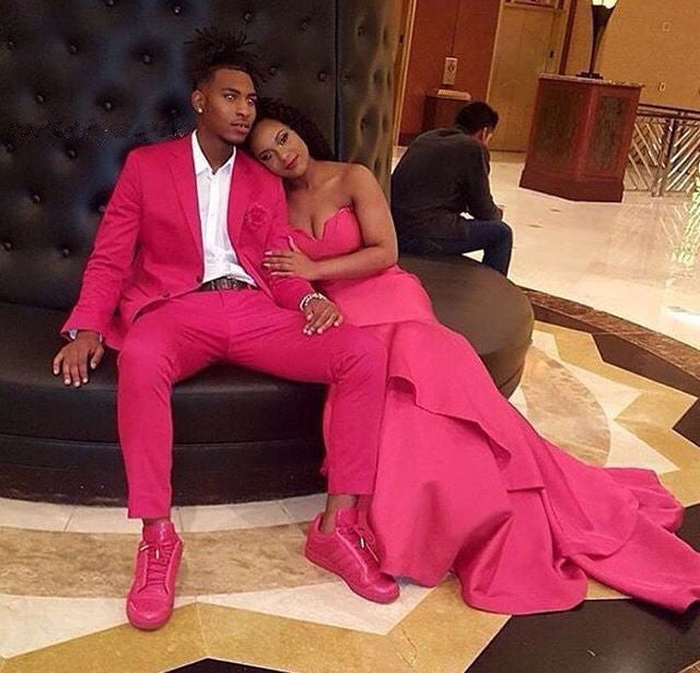 William Party Bespoke Prom Suit - New Arrive Notched Lapel For Men Fushcia-BallBride