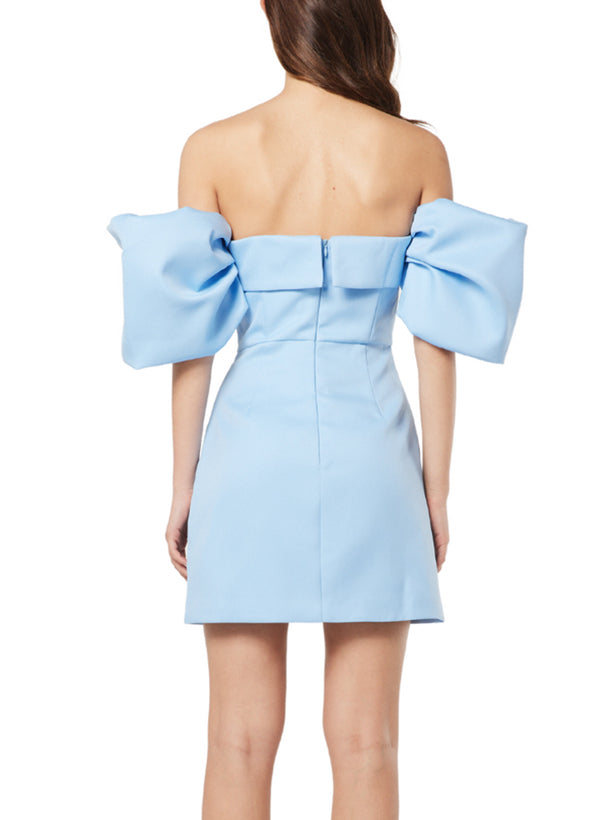 Sheath/Column Off-The-Shoulder Short/Mini Satin Homecoming Dresses