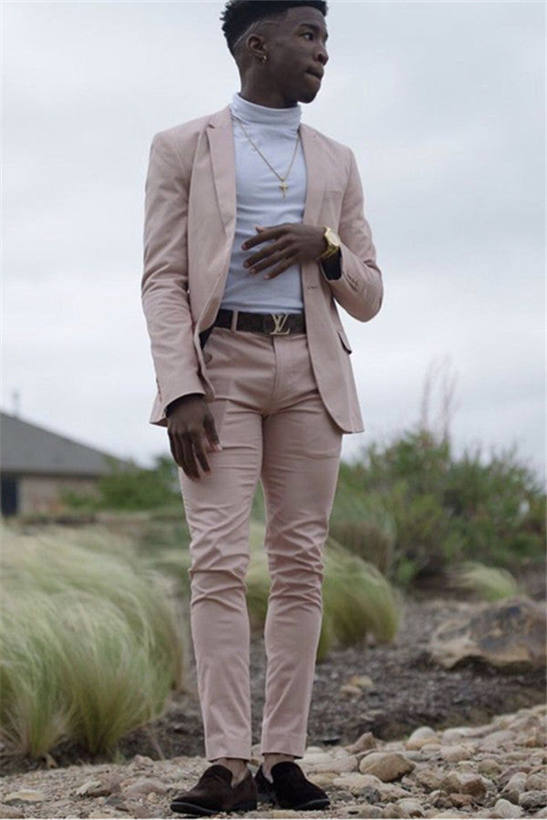 2 Pieces Newest Pink Prince Formal Bespoke Prom Suit For Wedding-BallBride
