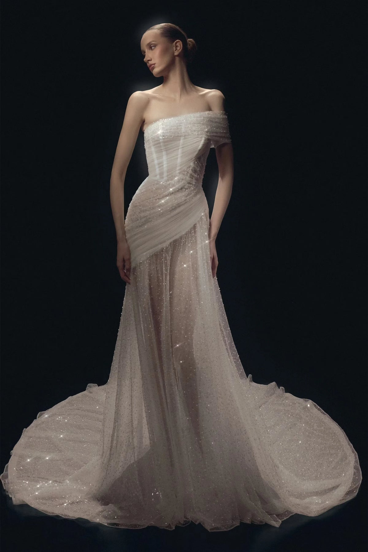 Charming One Shoulder Mermaid Evening Dresses Sheath Beads With Pleats