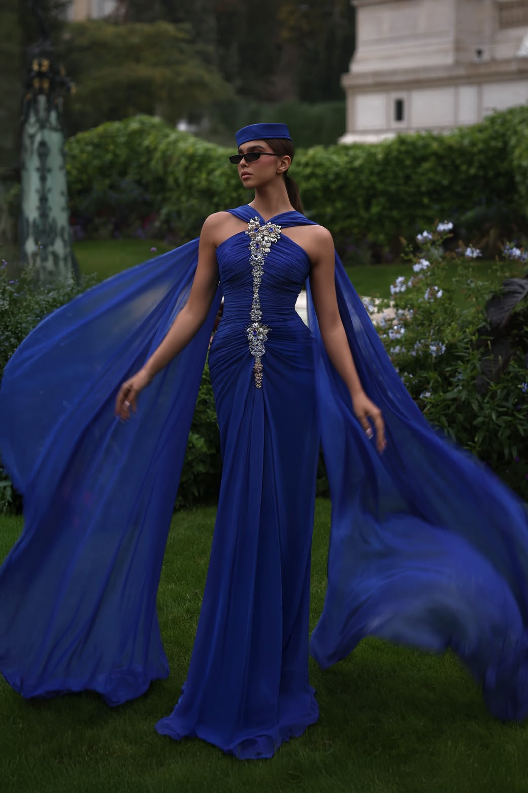 Timeless Royal Blue Sleeveless Mermaid Wedding Dresses Floor Length Sheath With Pleats