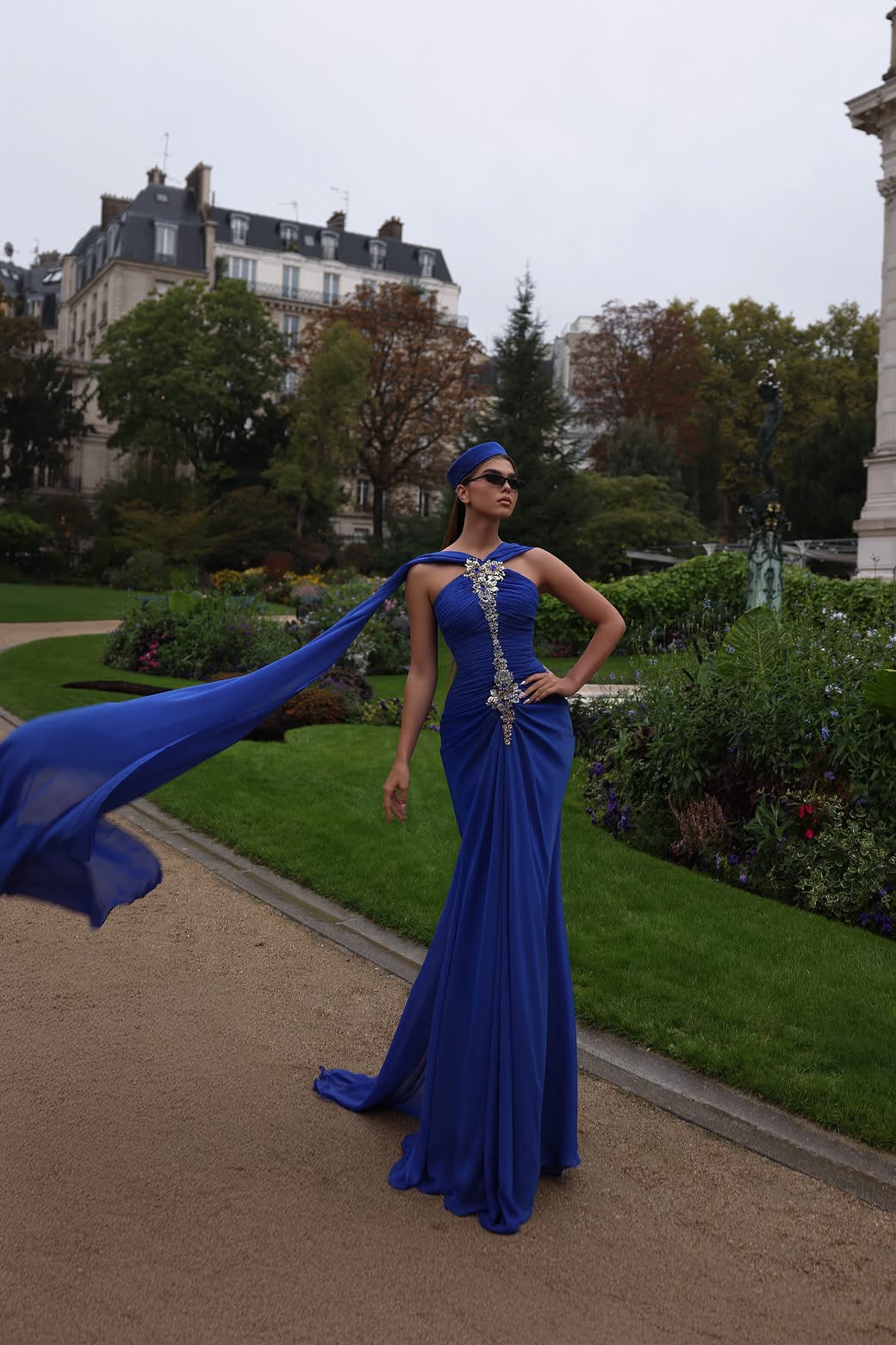 Timeless Royal Blue Sleeveless Mermaid Wedding Dresses Floor Length Sheath With Pleats