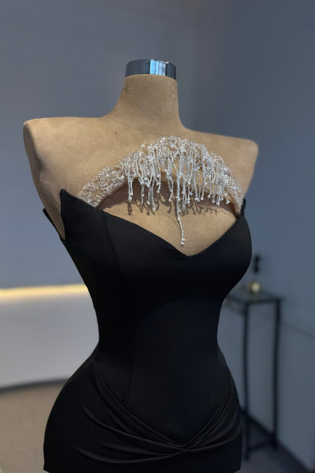 Timeless Black Strapless Sleeveless Satin Mermaid Wedding Dresses Column With Pleats