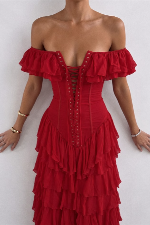 Dazzling Burgundy Off The Shoulder Chiffon Wedding Dresses High Split With Pleats
