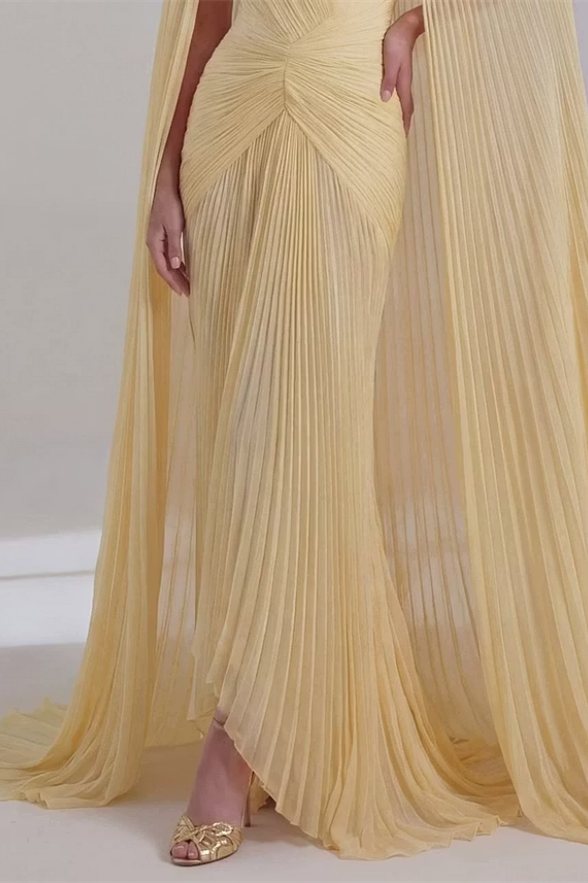 Timeless Daffodil Sweetheart Strapless Sleeveless Mermaid Wedding Dresses Floor Length With Zipper Pleats
