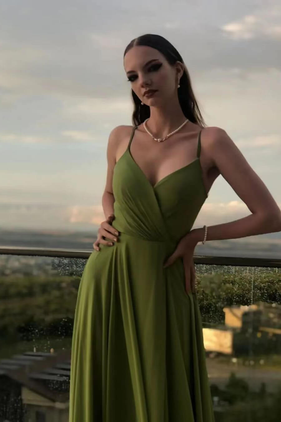 A-Line Chiffon Prom Dress with Sleeveless Spaghetti-Straps-BallBride