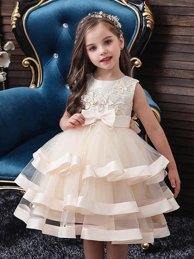 Beautiful Knee-Length Ball Gown Flower Girl Dress-BallBride