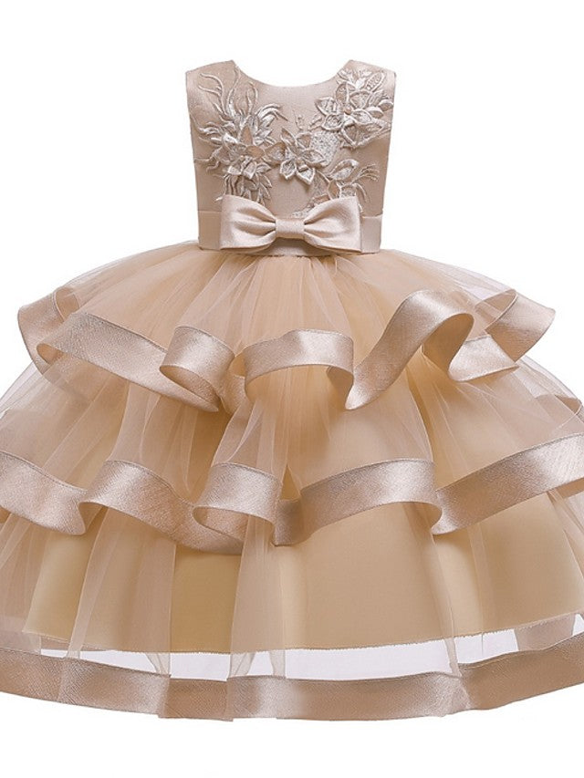 Beautiful Knee-Length Ball Gown Flower Girl Dress-BallBride