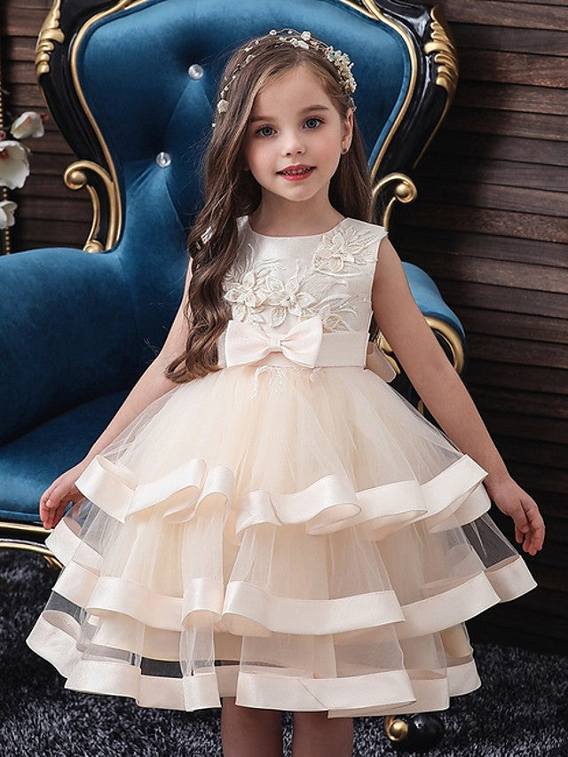 Beautiful Knee-Length Ball Gown Flower Girl Dress-BallBride