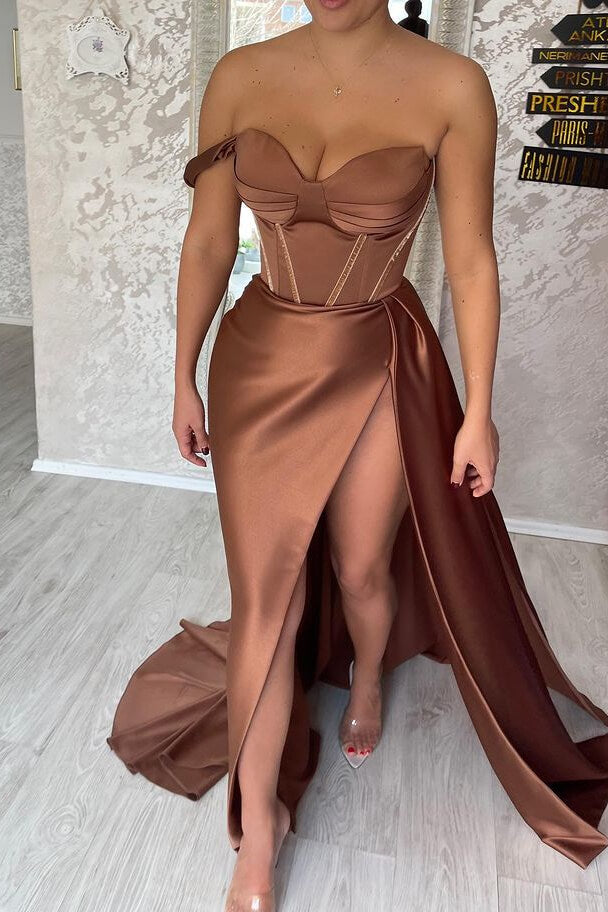 Charming Sweetheart One Shoulder Mermaid Prom Dress with Split-BallBride