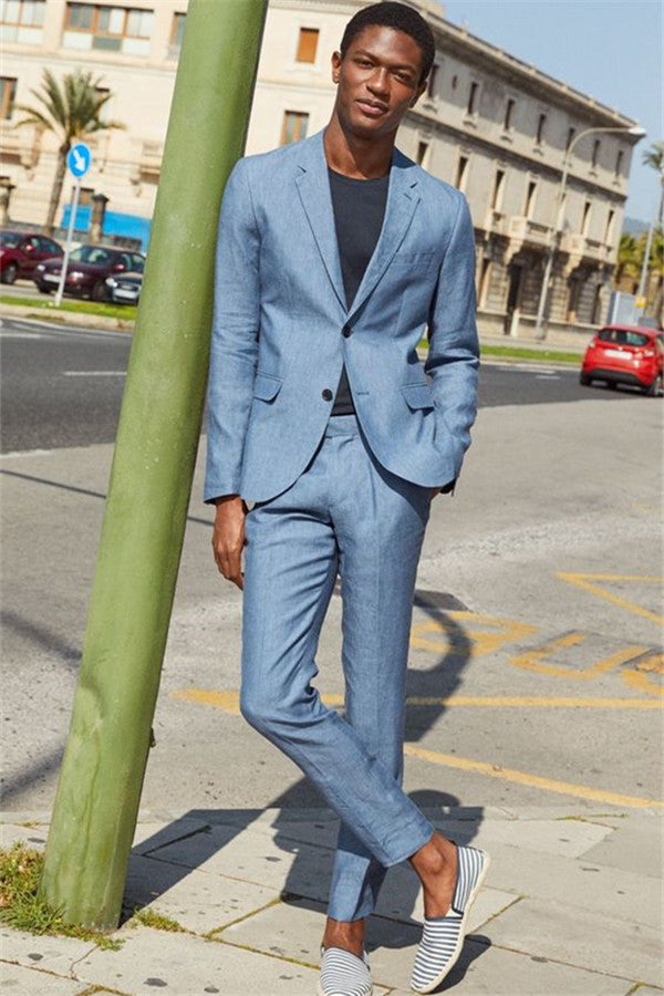 Chic Classic Navy Blue Dinner Prom Suit For Man-BallBride