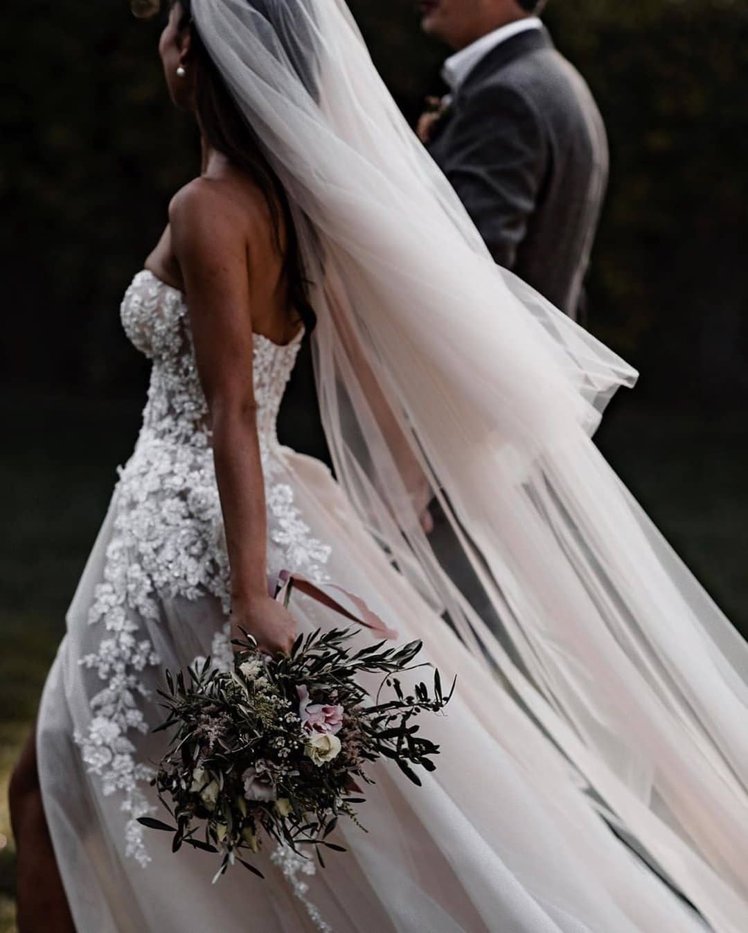 Chic Long A-line Sweetheart 3D Floral Wedding Dress with Lace Tulle-BallBride