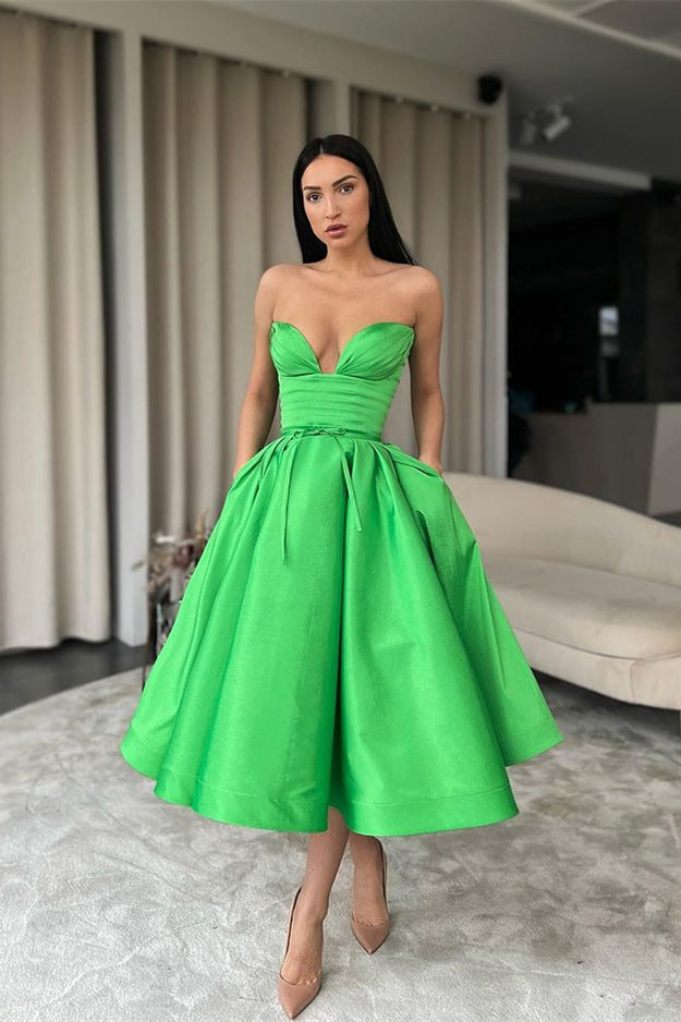 Classy Emerald Sweetheart Short Prom Dress With Pockets-BallBride