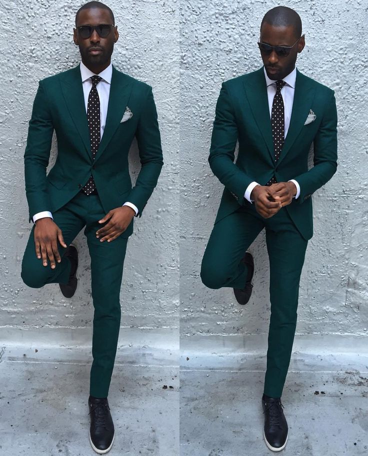 Dark Green Formal Dinner Prom Suit For Men - Classic Peaked Lapel-BallBride