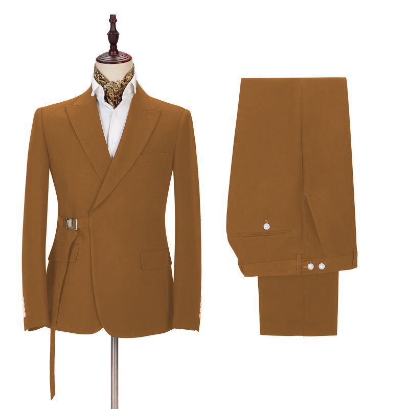 David Stylish Two-Piece Prom Attire for Guys with Peaked Lapel-BallBride