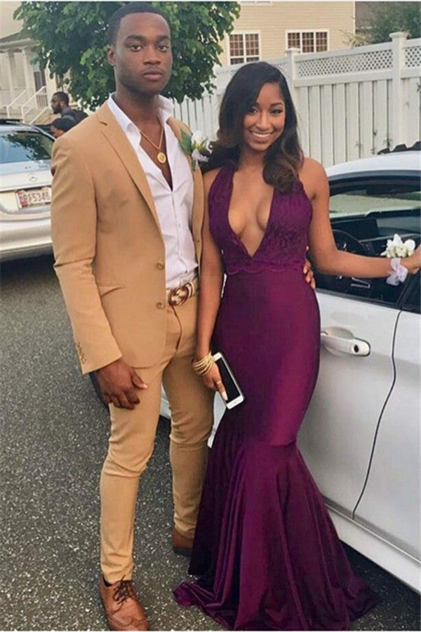 Elegant CottonYellow Homecoming Suits With Notched Lapel Online-BallBride