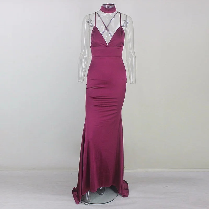 Elegant V-Neck Mermaid Prom Dresses Long Evening Gowns-BallBride