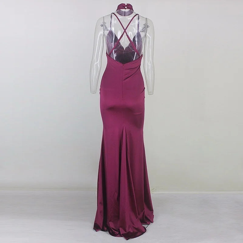 Elegant V-Neck Mermaid Prom Dresses Long Evening Gowns-BallBride