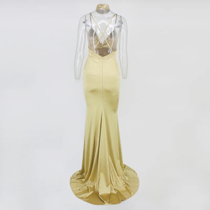 Elegant V-Neck Mermaid Prom Dresses Long Evening Gowns-BallBride