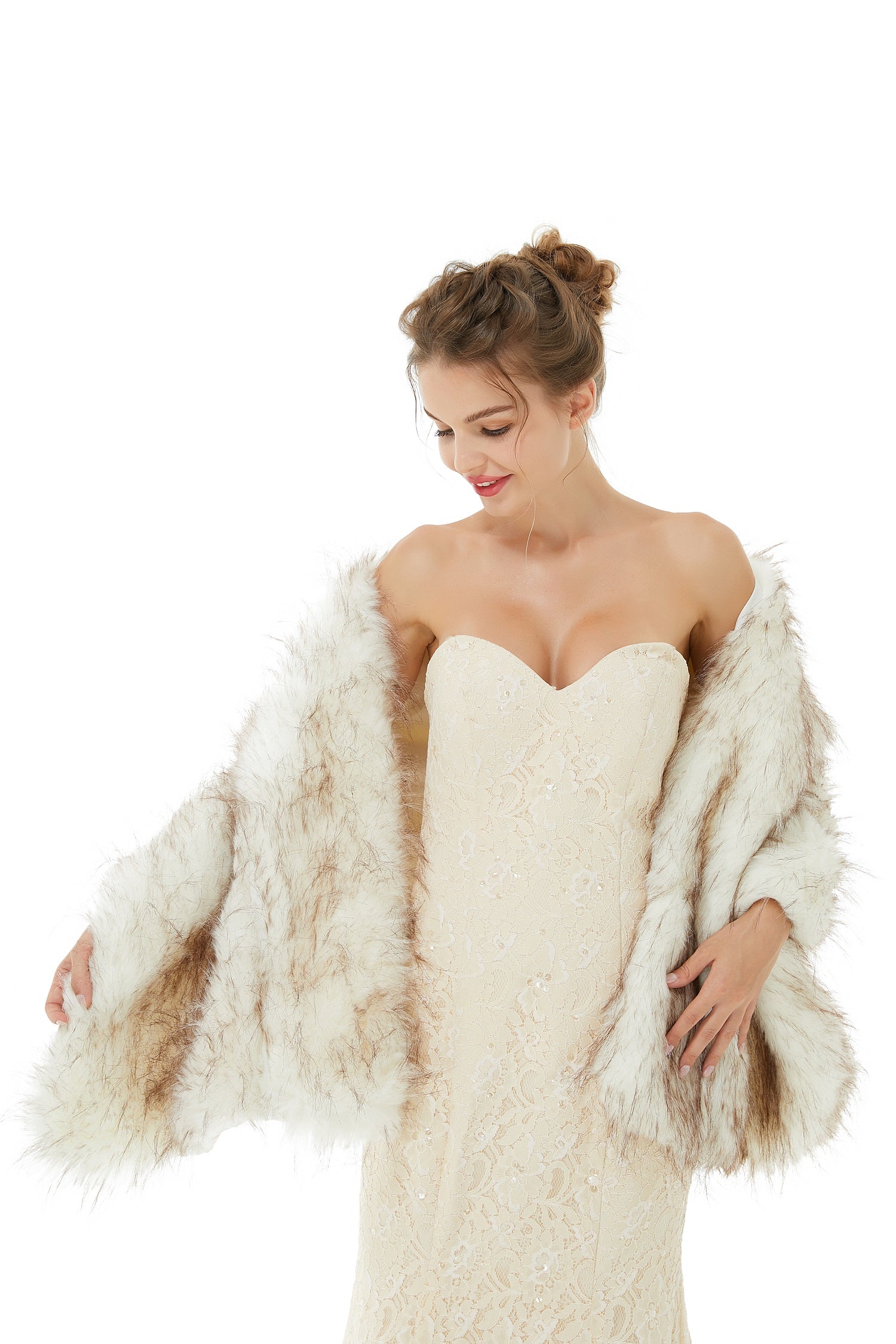 Faux Fur Bridal Shawl - Perfect for Weddings and Special Occasions-BallBride