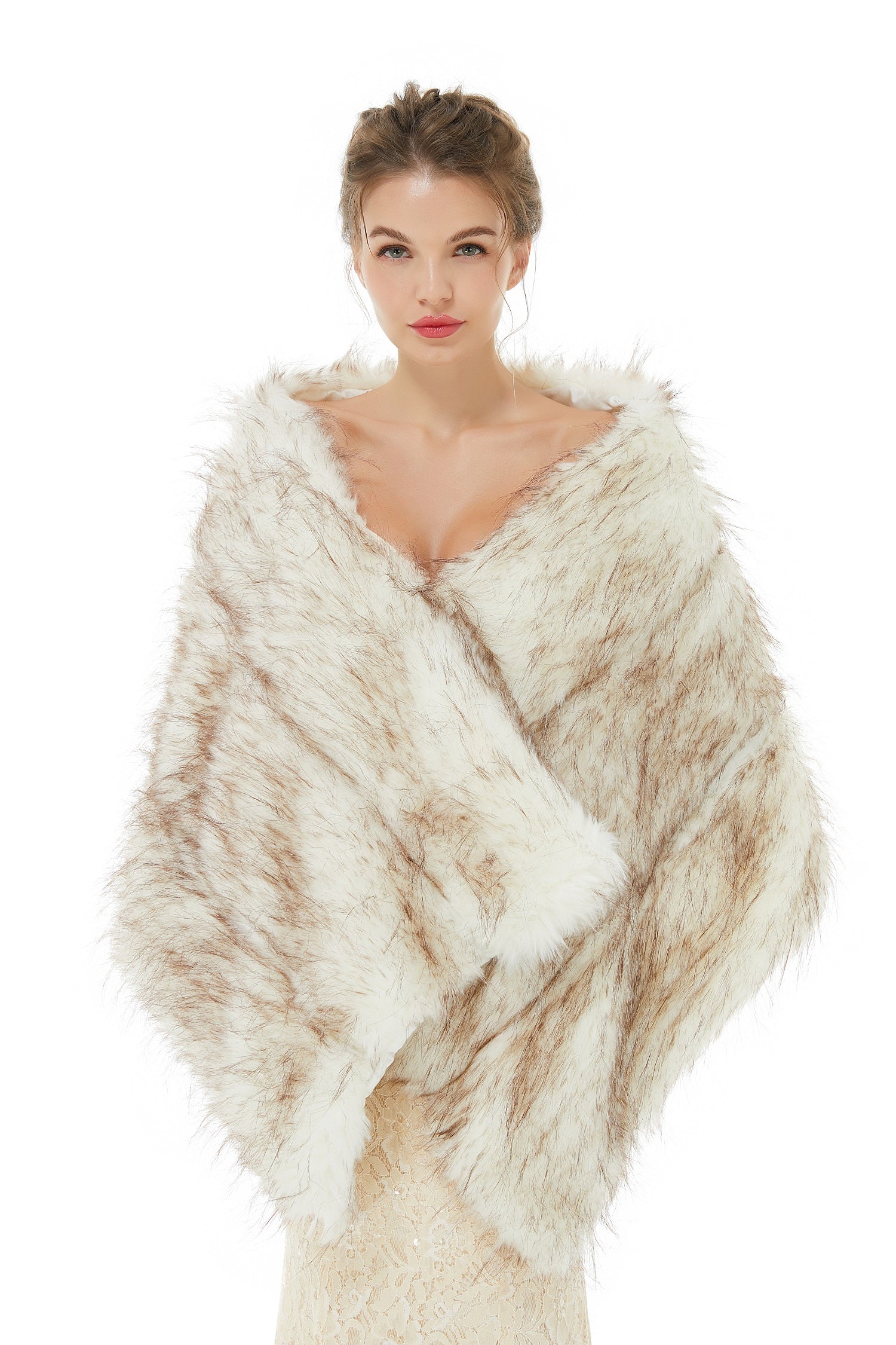 Faux Fur Bridal Shawl - Perfect for Weddings and Special Occasions-BallBride