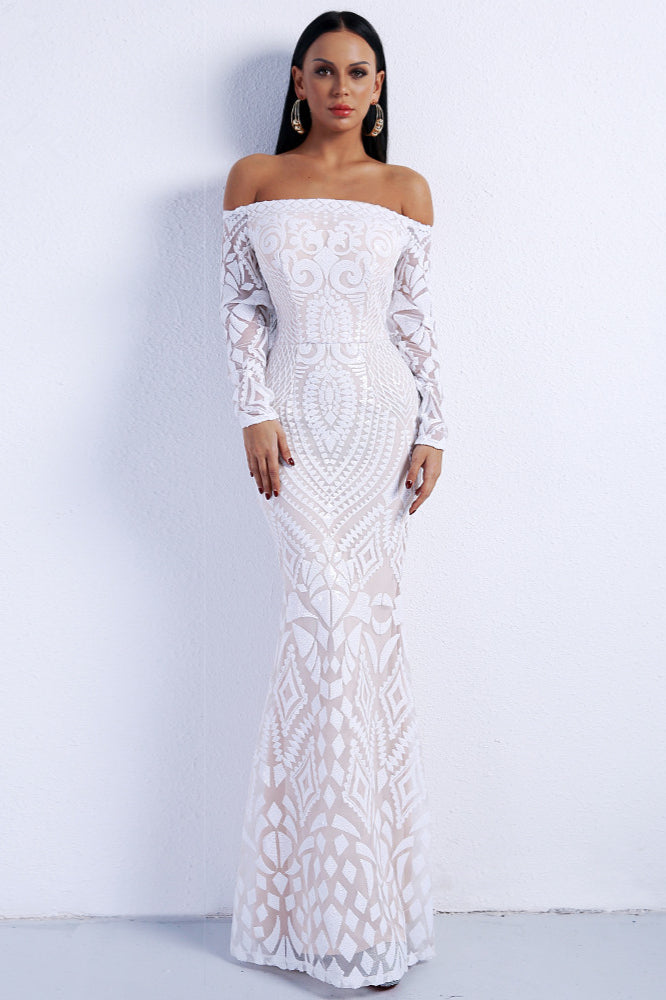 Glamorous Long Sleeve Mermaid Sequins Prom Dress for Your Evening Party-BallBride