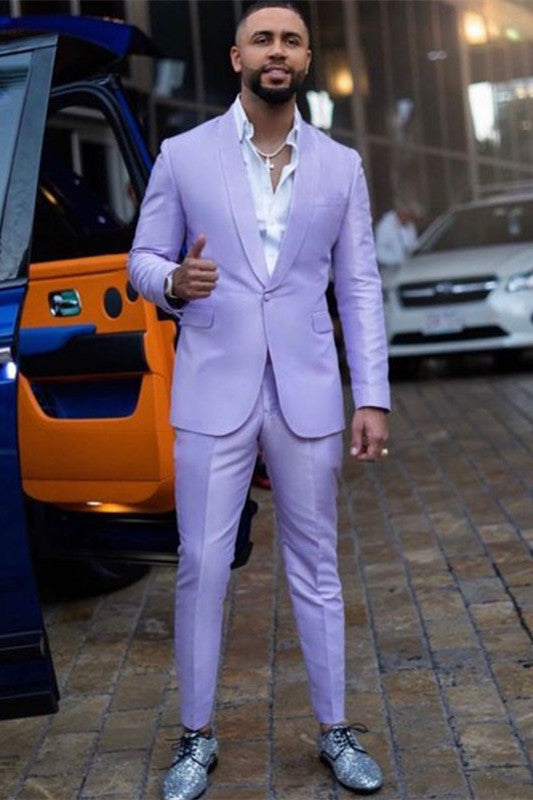 Glamorous Purple Two-Piece Slim Fit Homecoming Suit for Guys-BallBride