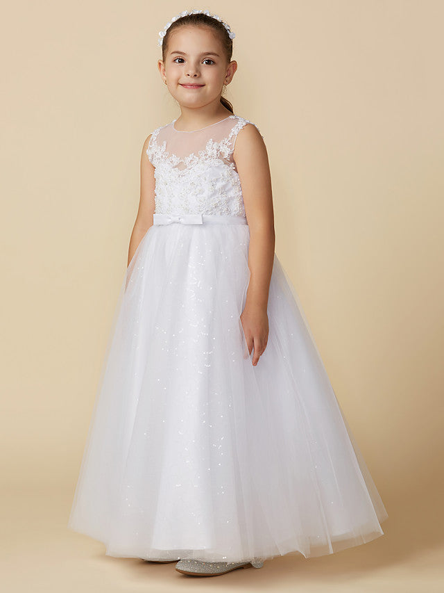 Gorgeous Princess Lace Tulle Flower Girl Dress-BallBride
