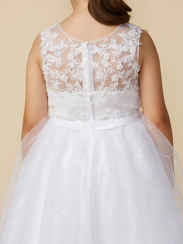 Gorgeous Princess Lace Tulle Flower Girl Dress-BallBride