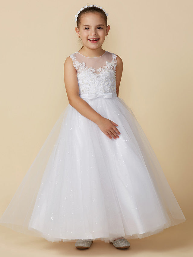 Gorgeous Princess Lace Tulle Flower Girl Dress-BallBride