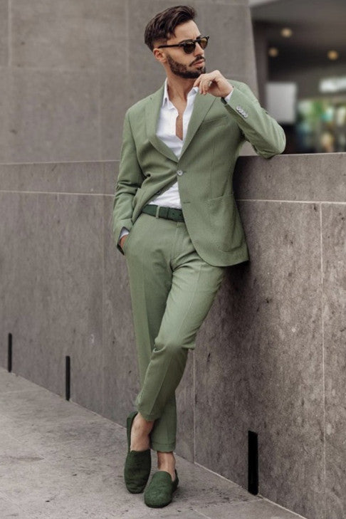 Green Wedding Suits for Groom - Get the Best Fit Online-BallBride