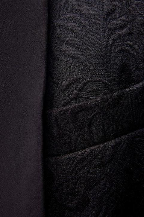Jacquard Wedding Suits - Business Black Men's Three Pieces Formal Suits-BallBride
