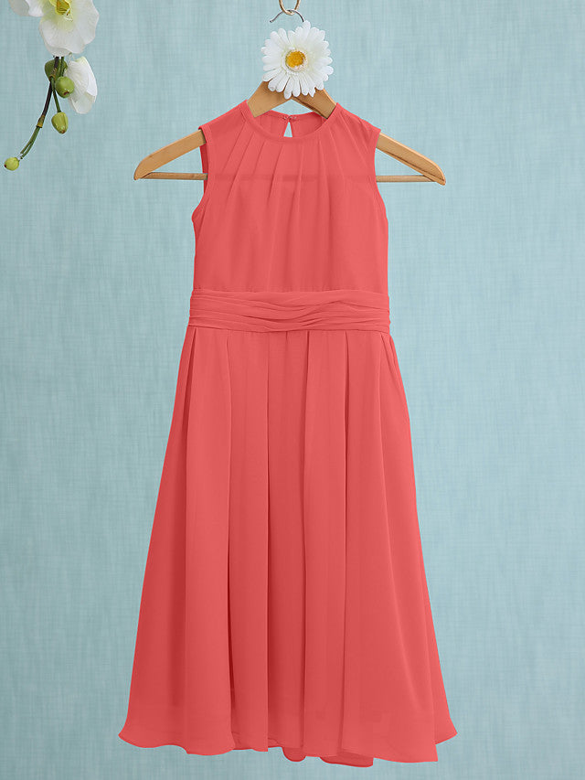 Jewel Sleeveless Knee Length Flower Girl Dress with Tulle-BallBride